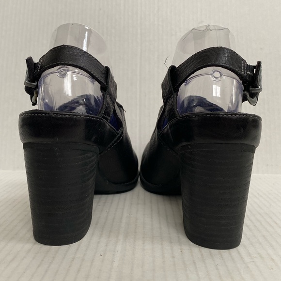 Timberland Women's Size 8 Earthkeeper Slingback Mule Heel Black Leather Shoes - Picture 4 of 6